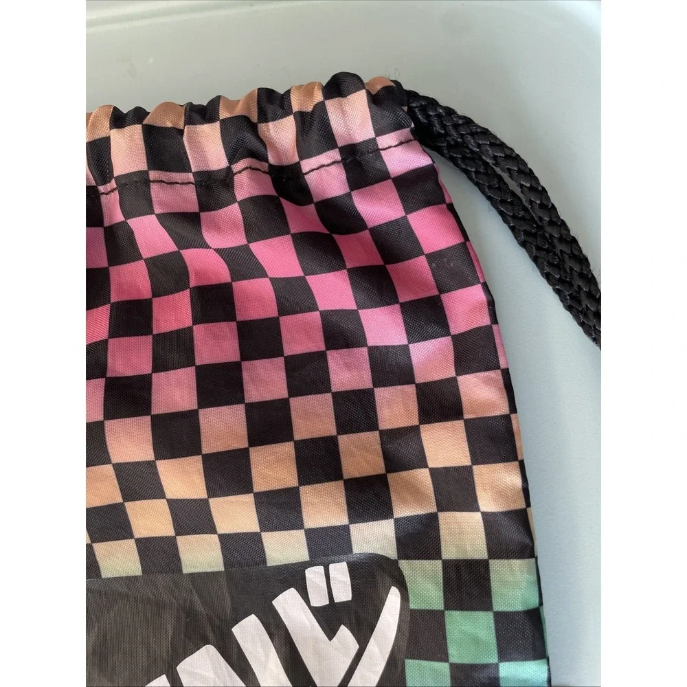 Vans Off The Wall Rainbow Checkerboard Drawstring Backpack Cinch Bag OS